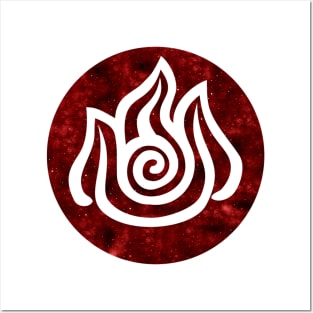 Avatar: The Last Airbender - Fire Symbol (Galaxy Design) Posters and Art